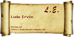 Luda Ervin névjegykártya